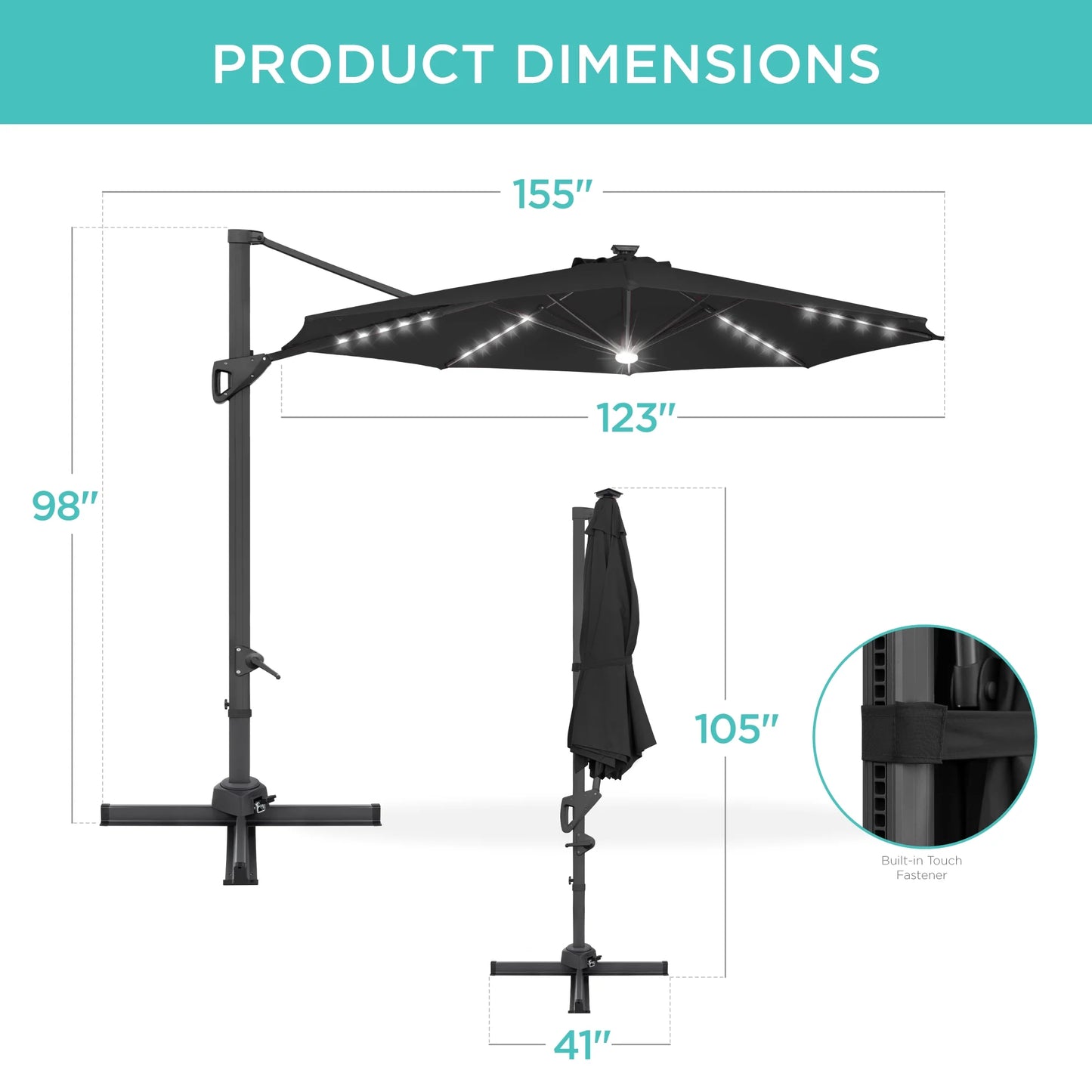 SunLume™ Solar LED Umbrella
